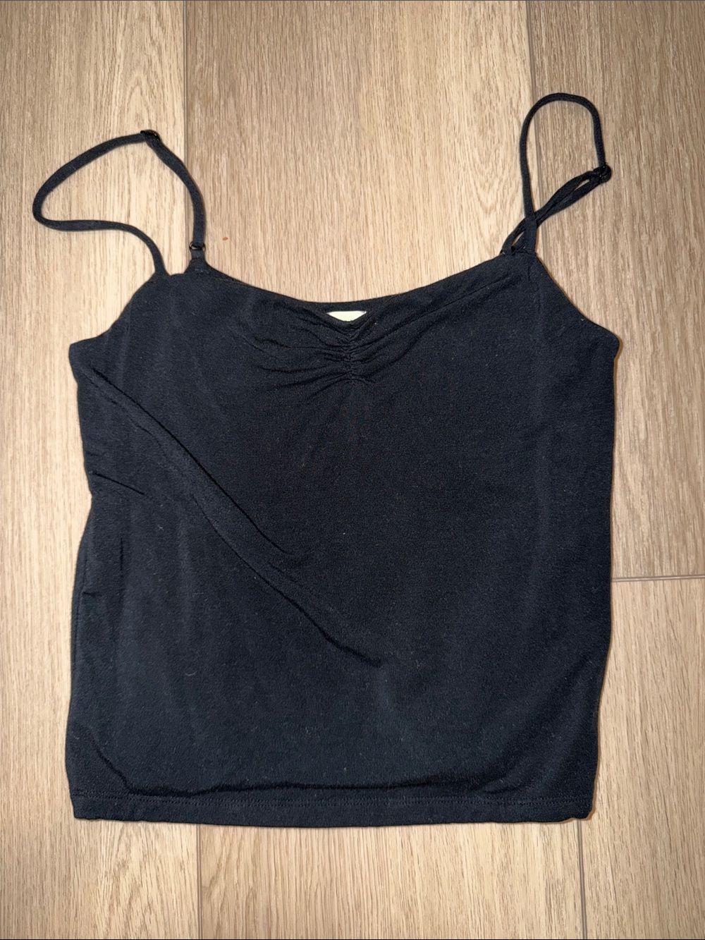 Wilfred Black Ruched V-Neck Spaghetti Strap Camisole